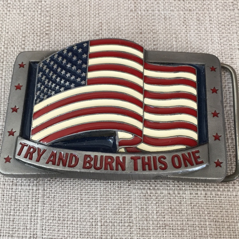 Try and burn this one belt buckle